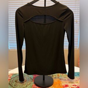 SHEIN Black Cutout Long Sleeve Top